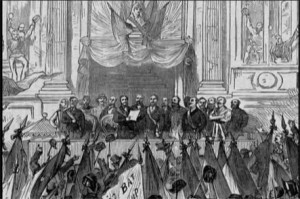 26 मार्च, 1871 को जनता द्वारा चुनी गयी कमेटी ने पेरिस कम्यून की स्थापना की घोषणा कर दी। सारे पेरिस के मज़दूरों में उत्साह की लहर दौड़ गयी। उन्होंने हर हाल में कम्यून की रक्षा का संकल्प लिया।