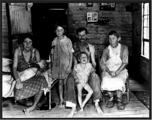 अमेरिका में 1940 के दशक की मन्दी में बेरोज़गार एक मज़दूर का परिवार